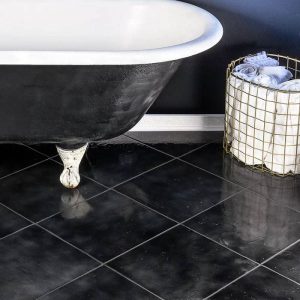 Mare Nostrum Niza Natucer Black Glossy Floor Porcelain Tile 36x36