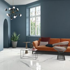 White Glossy Marble Effect Floor Gres Porcelain Tile 60x120 6.5mm Statuario Fondovalle