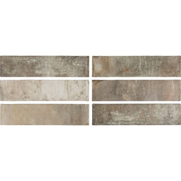 Kirkwall Mud Rustic Brick Effect Wall Covering White Body Tile 7,5x30