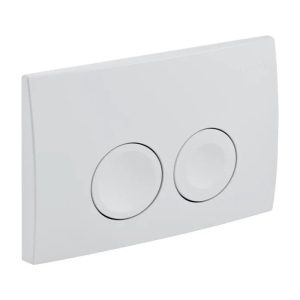 115.125.11.1 Delta 21 Geberit White Flush Plate for Concealed Cistern 2 Round Button
