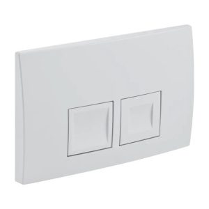 Geberit Whtie Flush Plate for Concealed Cistern 2 Square Button 115.135.11.1 Delta 50