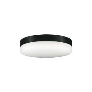 Modern Black Round Flush Mount Ceiling Light with White Milk Glass 7952 Kasai Nowodvorski
