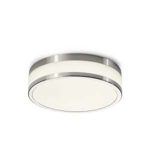 Round Modern White Chrome Glass Metal Flush Mount Led Ceiling Light 9501 Malakka Nowodvorski