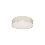 Modern White 3-Light Round Shaped Fabric Flush Mount Ceiling Light 8952 Turda