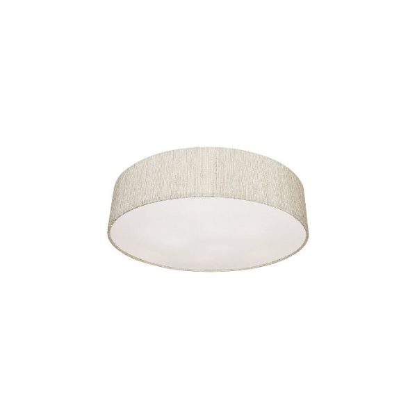 Modern White 3-Light Round Shaped Fabric Flush Mount Ceiling Light 8952 Turda