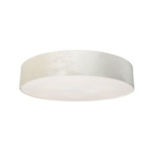 Modern Cream 4-Light Round Shaped Velvet Flush Mount Ceiling Light 8957 Laguna