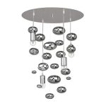 Modern Glass Chrome Pendant Ceiling Light with Raindrops 6845 Salva G Nowodvorski