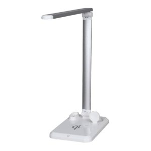 Modern White LED Desk Lamp with Wireless Charging for Smart Devices 86101