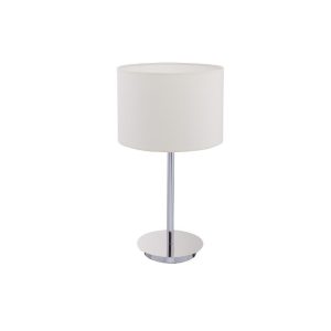 Modern Metal Bediside Lamp with Grey Fabric Drum Shaped Shade 8982 Hotel Nowodvorski