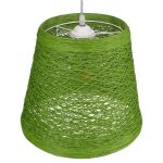 Πρασινο κρεμαστο φωτιστικο οροφησ ψαθινο κωνοσ για κρεβατοκαμαρα σαλονι 00864 PLAYROOM