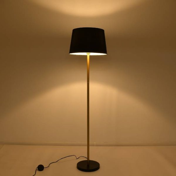 Minimal Black Gold Floor Light Cone Shaped Shade 00829 ASHLEY