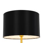 Modern Black Gold Floor Lamp with Black Round Shade ASHLEY 00825
