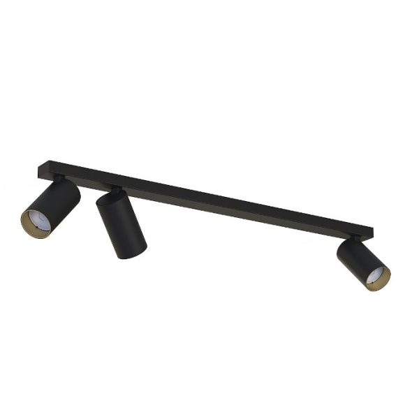 Minimal Black Gold 3-Light Adjustable Metal Ceiling Rail Spot Light 7767 Mono Nowodvorski