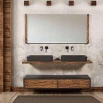 Rustic Bathroom Furniture Wall Hung 2 Drawers 155 cm Ariadni Rustic