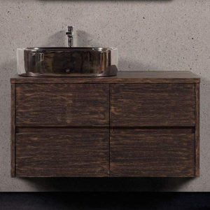 Nova New Rustic Wall Hung Bathroom Furniture with Drawers 100x50 +2 Options