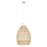Vintage 1-Light Ceiling Pendant Light With Beige Bamboo Shade Ø38 00710 TAHITI