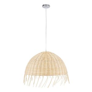 Bamboo Vintage 1-Light Ceiling Pendant Light With Beige Shade Ø50 00712 globostar