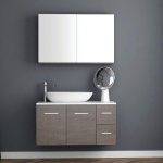 Solid Surface Wall Hung Bathroom Furniture with 2 Drawers 2 Doors & Corian Worktop 100×45