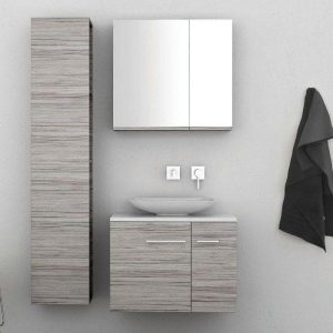 Solid Surface Modern Wall Hung Bathroom Furniture with 2 Doors & Corian Worktop 70x45