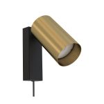 Minimal Plug-In Black Bronze Gold Antique Spotlight Wall Sconce with Switch 7781 Mono Nowodvorski