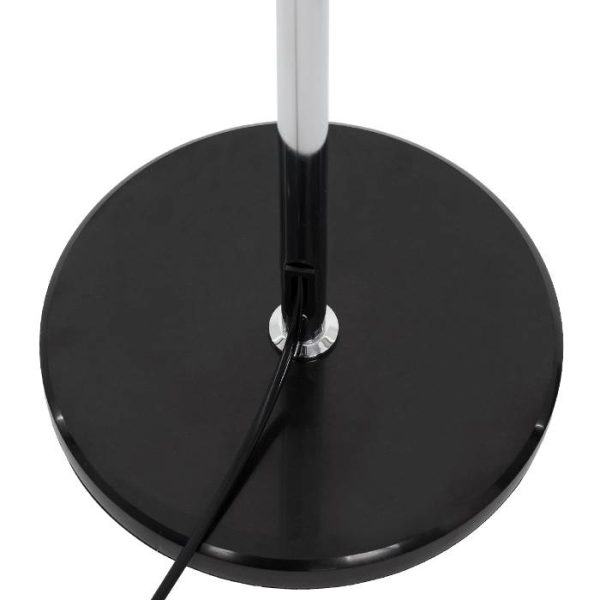 Round metal black base with cable from upright floor light globostar