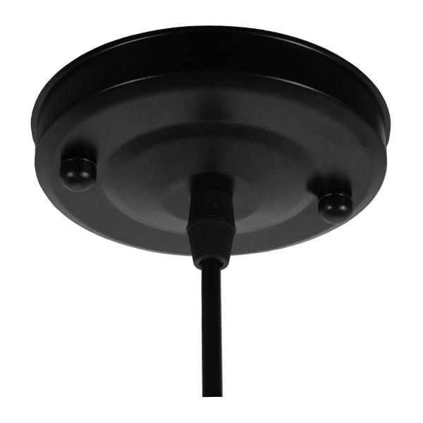 Στρογγυλη μαυρη μεταλλικη ροζετα για φωτιστικα industrial Kerria 01209