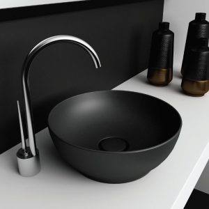 Orabella Trend 02 Modern Italian Black Matt Countertop Wash Basin Ø38