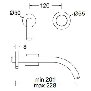 Diagram from 2 hole basin mixer tap 167954 Eletta Tecno Eurorama