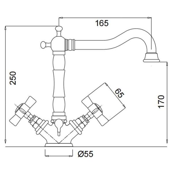 Σχεδιαγραμμα ρετρο μπαταριασ νιπτηρα μπανιου 834 Princeton Bugnatese