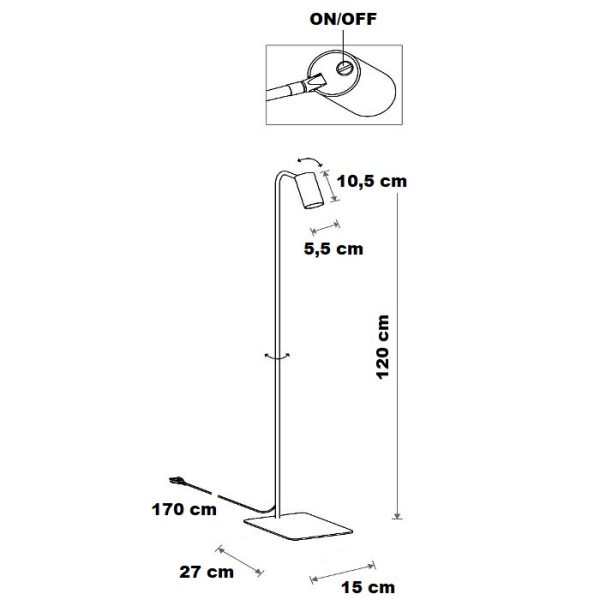 Diagram for floor lamp 7704 7707 7711 7714 7717 Mono Nowodvorski