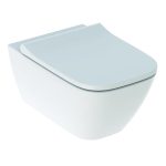 Geberit Smyle Square Rimfree Wall Hung Toilet with Quick Release Soft Close Seat 35×54