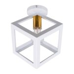Minimal Modern 1-Light Square White Metal Semi – Flush Mount Ceiling Light 00800 globostar