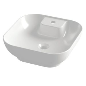 Orabella Trend 01 Square Italian White Glossy Countertop Wash Basin 42x42