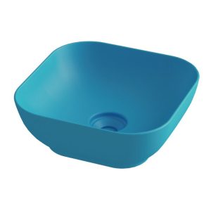 Orabella Trend 02 Italian Square Turquoise Matt Countertop Wash Basin 38x38