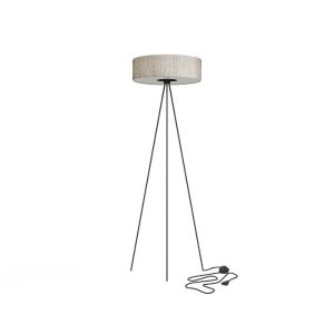 Minimal 3-Light Tripod Floor Lamp with Round Grey Fabric 8190 Shade Cadilac Nowodvorski