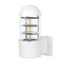 01418 NEWI Vintage Antique 1-Light Metallic White Wall Lamp Lantern