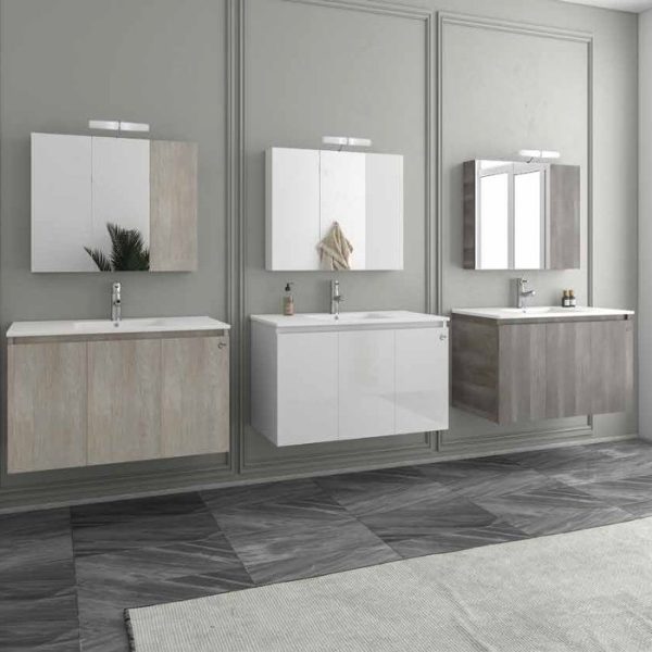 Drop Verona 90 Wall Hung Bathroom Furniture with Slim Wash Basin Set 92x47