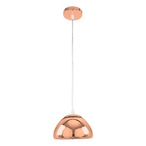 Copper Nikel Glass Ceiling Hanging Light Modern 1-Light Ø18 00758 globostar