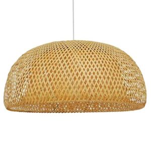 Vintage 1-Light Beige Bamboo Pendant Ceiling Light Ø60 01627 SAN TROPEZ