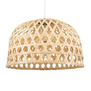 00716 MANGEA Vintage 1-Light Ceiling Pendant With Beige Bamboo Shade Ø50