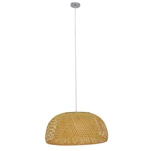 Vintage 1-Light Beige Bamboo Hanging Ceiling Light Ø60 01627 globostar