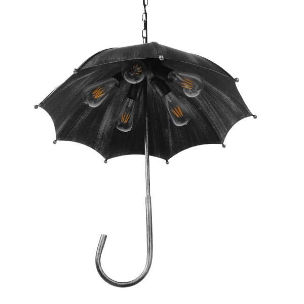 Φωτιστικα κρεμαστα πολυφωτα ομπρελα γκρι σκουριασμενα industrial Umbrella Grey 01407