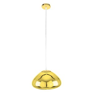Glass Modern 1-Light Gold Hanging Ceiling Light Ø30 00760 globostar