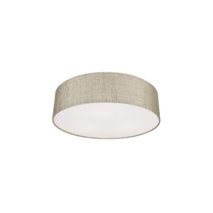 Modern Gray 3-Light Round Shaped Fabric Flush Mount Ceiling Light 8953 Turda