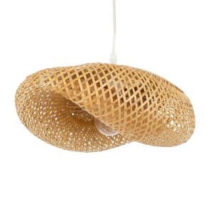 Rustic 1-Light Beige Bamboo Pendant Ceiling Light 44×32×21 00718 MEXICO