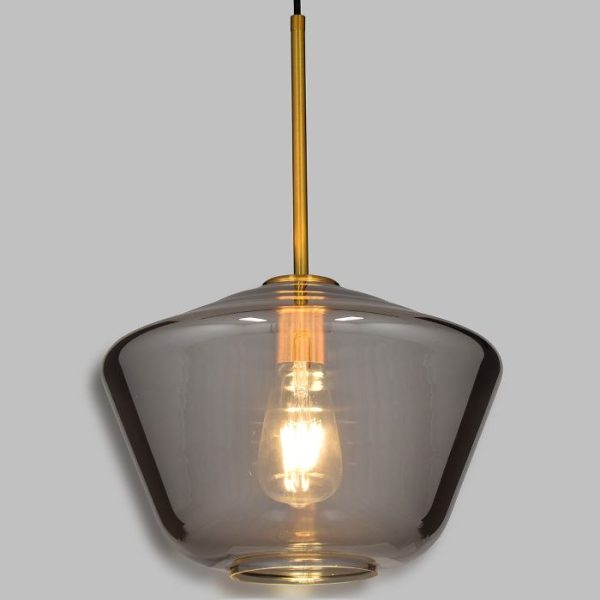 1-Light Modern Gold Chrome Glass Hanging Ceiling Light Ø30 00873 AMARIS