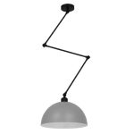 00937 LOTUS Industrial 1-Light Grey Semi – Flush Mount Ceiling Light with Adjustable Arm