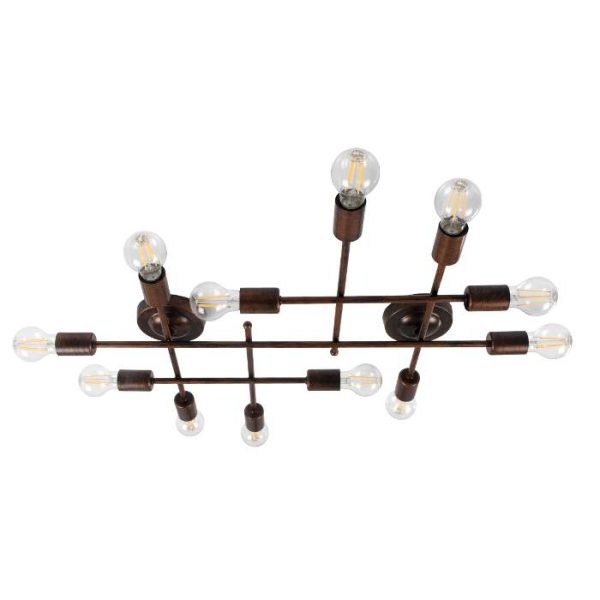 Vintage 12-Light Metal Copper Linear Minimal Wall Sconce - Ceiling Light 00668 PIPING