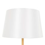 Modern 1-Light White Floor Lamp with Beige Wooden Detail & Cone Shaped Shade 00828 globodecor