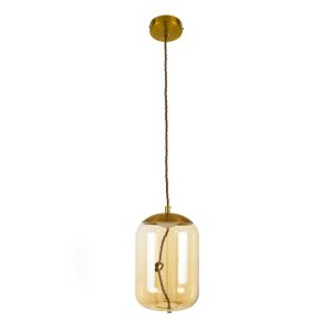 LED Modern Gold Honey Glass Pendant Ceiling Light Ø18 00752 AXTON